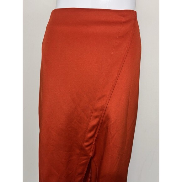 New York & Company Stretch Women's Red/Orange Front Slit Pencil Skirt Sz 8 NWTS - Picture 5 of 12